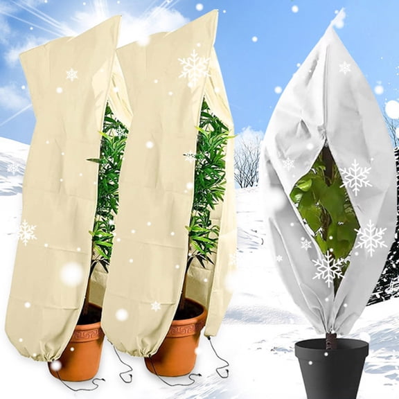 BAETEUY Plant Cold-Proof Cover - Winter Protection Frost Blanket with Adjustable Drawstring & Zipper, Freeze Protection Bag for Garden, Shrubs, & Trees