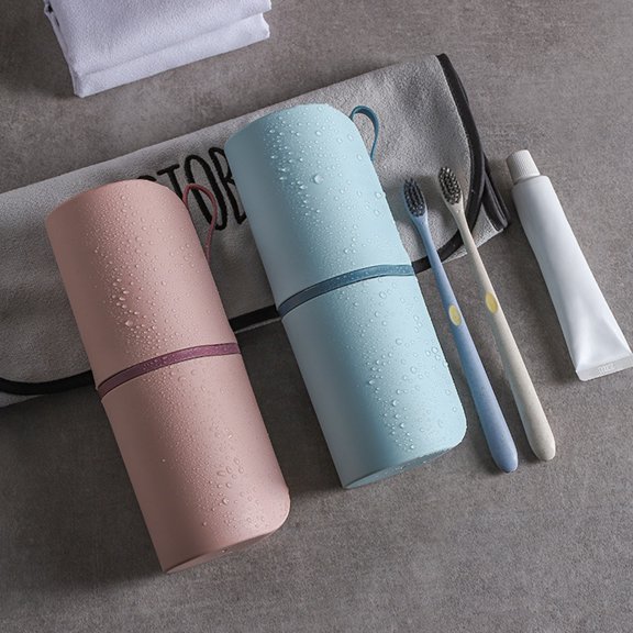 BAETEUY Portable Travel Toothbrush Cup Multifunctional Toothbrush Toothpaste Storage Cup Large-Capacity Dental Cylinder Mouthwash Bottle Household Supplies