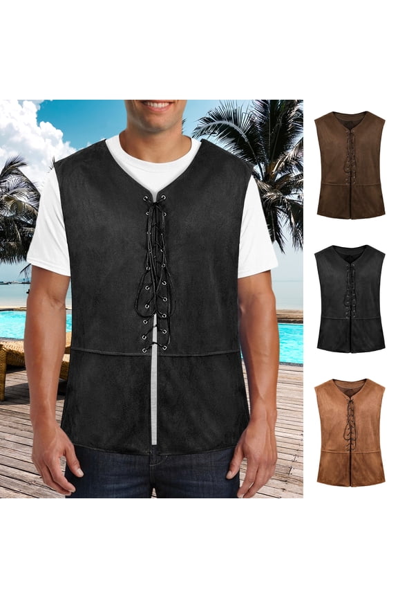 Punk Vest in Gothic Renaissance Style - Lace-Up Retro Waistcoat