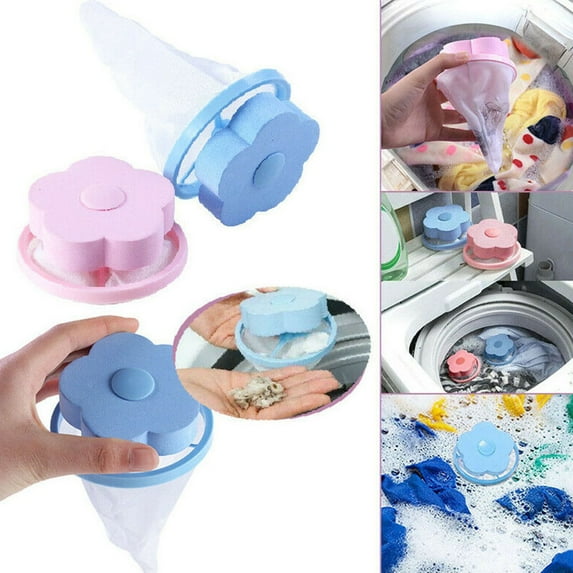 BAETEUY Round/Flower Shape Washing Machine Hair Removal Laundry Ball Floating Filter Bag