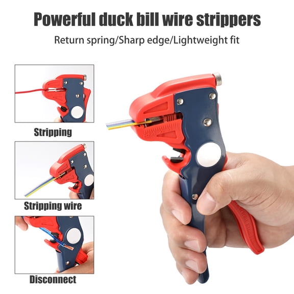 BAETEUY Self Adjusting Wire Stripper with Depth Stop Non-Slip Handle Ergonomic Design Easy to Use Portable Wire Stripper