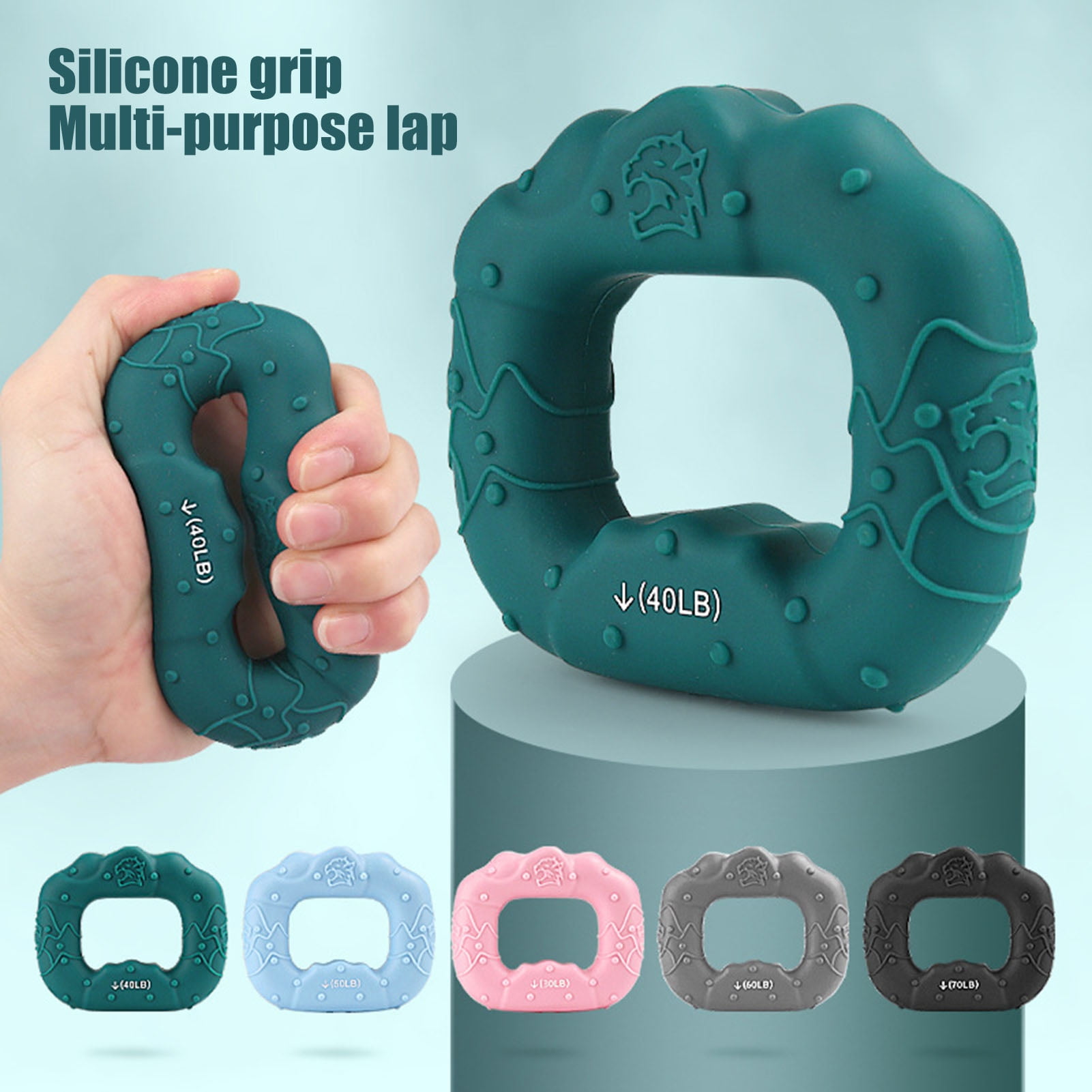 BAETEUY Silicone Grip Strength Trainer Ring, Anti-Slip Forearm Finger ...