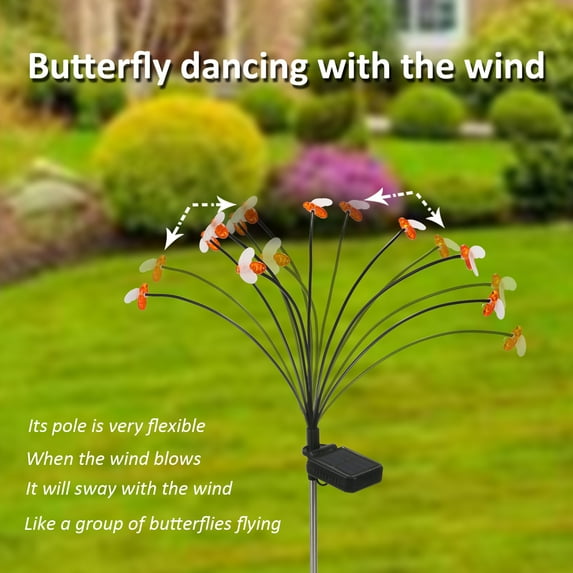 BAETEUY Solar Light No Wiring Required High Conversion Solar Powered High-Brightness Ornamental Home Improvement IP65 Waterproof LED Solar Garden Bee Light Party Decor