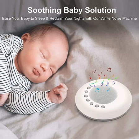 BAETEUY Sound Machine, 28 Soothing Sounds, Adjustable Volume, Rechargeable, Compact Design, White Noise Machine with Light, Perfect for Sleep and Relaxation