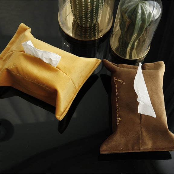 BAETEUY Tissue Box Retro Refillable Portable High-end Rectangular Napkin Holder Bathroom Decor
