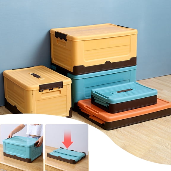 BAETEUY Trunk Storage Box Collapsible Protective Cover Foldable Save Space Stackable Storage Moistureproof Clothes Book Toys Organizer Household Products