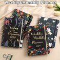 thumbnail image 1 of BAETEUY Weekly Planner 2024 Monthly Planner Flower Print Coil Design Planner Notebook for Home School Office, 1 of 8