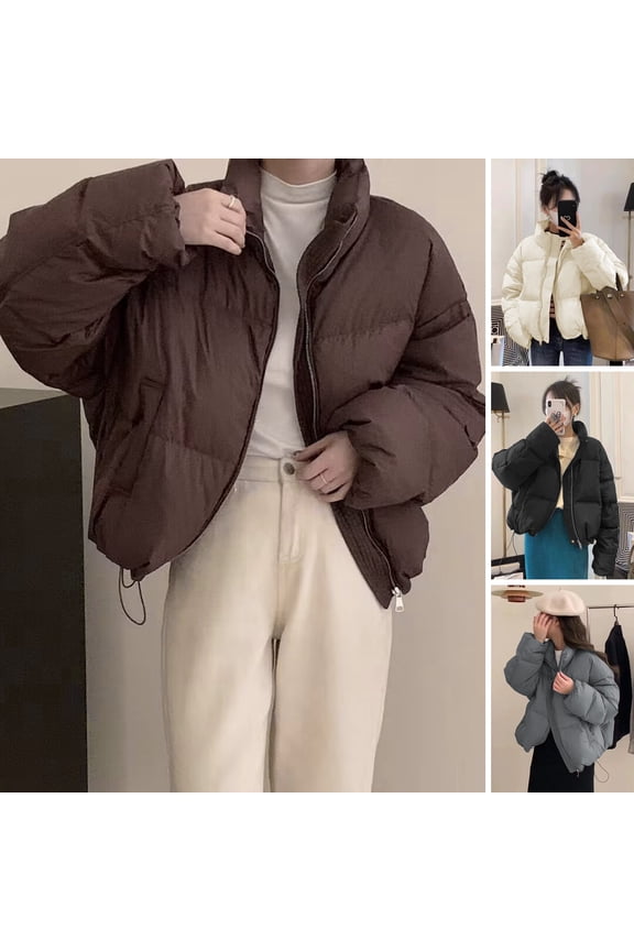 Winter Down Coat - Thickened Padded Stand Collar Neck Protection Jacket