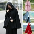 thumbnail image 1 of BAETEUY Winter Women Cape Coat with Hood Medieval Retro Shawl Poncho, 1 of 8