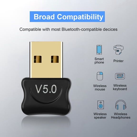 BAETEUY Wireless Adapter Mini Stable Transmission Plug Play USB Bluetooth-compatible 5.0 Dongle Audio Receiver Transmitter for Computer