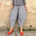 thumbnail image 1 of BAETEUY Women Casual Pants Elastic Drawstring Waist Cropped Pants, 1 of 8