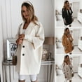 thumbnail image 1 of BAETEUY Women Winter Overcoat Turn-down Collar Double-breasted Three-quarter Sleeved Coat, 1 of 8