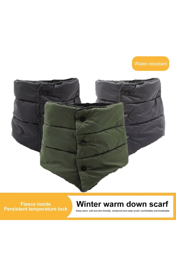 Women's Down Scarf, High Collar Design, Thickened Velvet Lining, Scarf, Waterproof, Versatile, Solid Color, Cozy, Perfect for Winter