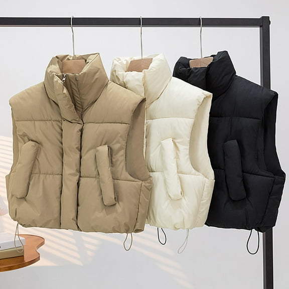 BAETEUY Women's Thick Warm Vest - Autumn Winter Zipper Closure Loose Jacket