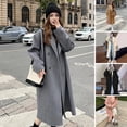 thumbnail image 1 of BAETEUY Women's Woolen Lapel Jacket - Long Sleeve Coat with Front Pockets, 1 of 8