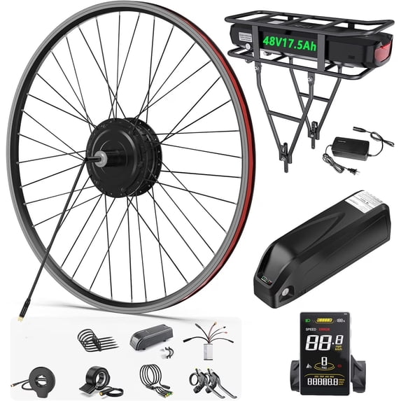 BAFANG 48V 500W Rear Hub Motor Kit with 48V 18.2Ah Rear Rack Battery - G020 Ebike Conversion Kit for 135MM-142MM Rear Dropout 20" Wheel Electric Bike Conversion kit for Mountain / City Bicycle