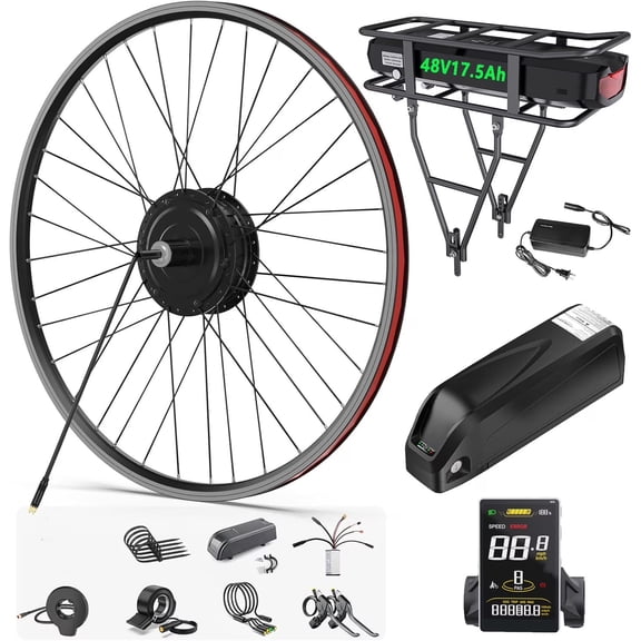 BAFANG 48V 500W Rear Hub Motor Kit with 48V 18.2Ah Rear Rack Battery - G020 Ebike Conversion Kit for 135MM-142MM Rear Dropout 26" Wheel Electric Bike Conversion kit for Mountain / City Bicycle