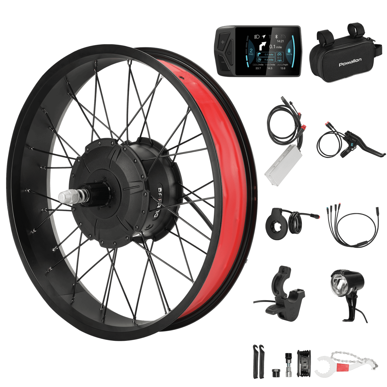 BAFANG 750W Fat Tire Electric Bike Conversion Kit with Battery - Rear Hub Motor for 20" Sand/Snow Bikes, 28mph Speed, 85N.m Torque, UL Certified, Complete Kit with Tools & LCD Display