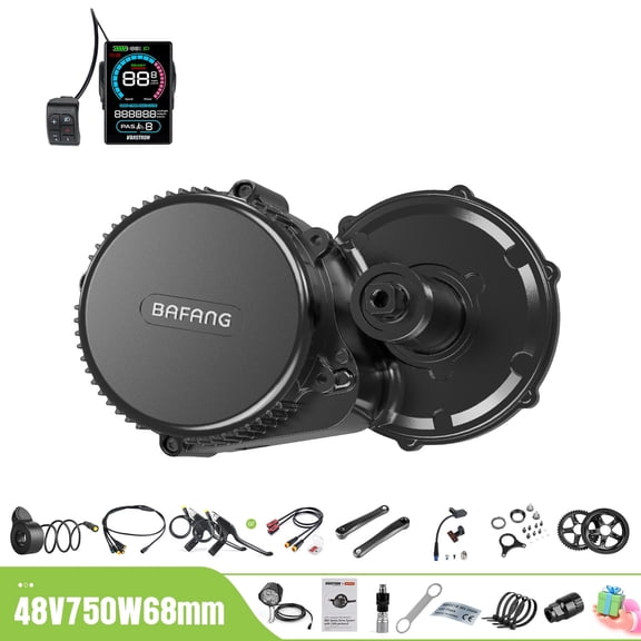 BAFANG BBS02B 48V 750W Mid Drive Kits Mid Motor Ebike Conversion Kits with 44T Chainring Wheel and VD618 Display for BB 68-73mm Mountain Bike Road Bike (No Battery)