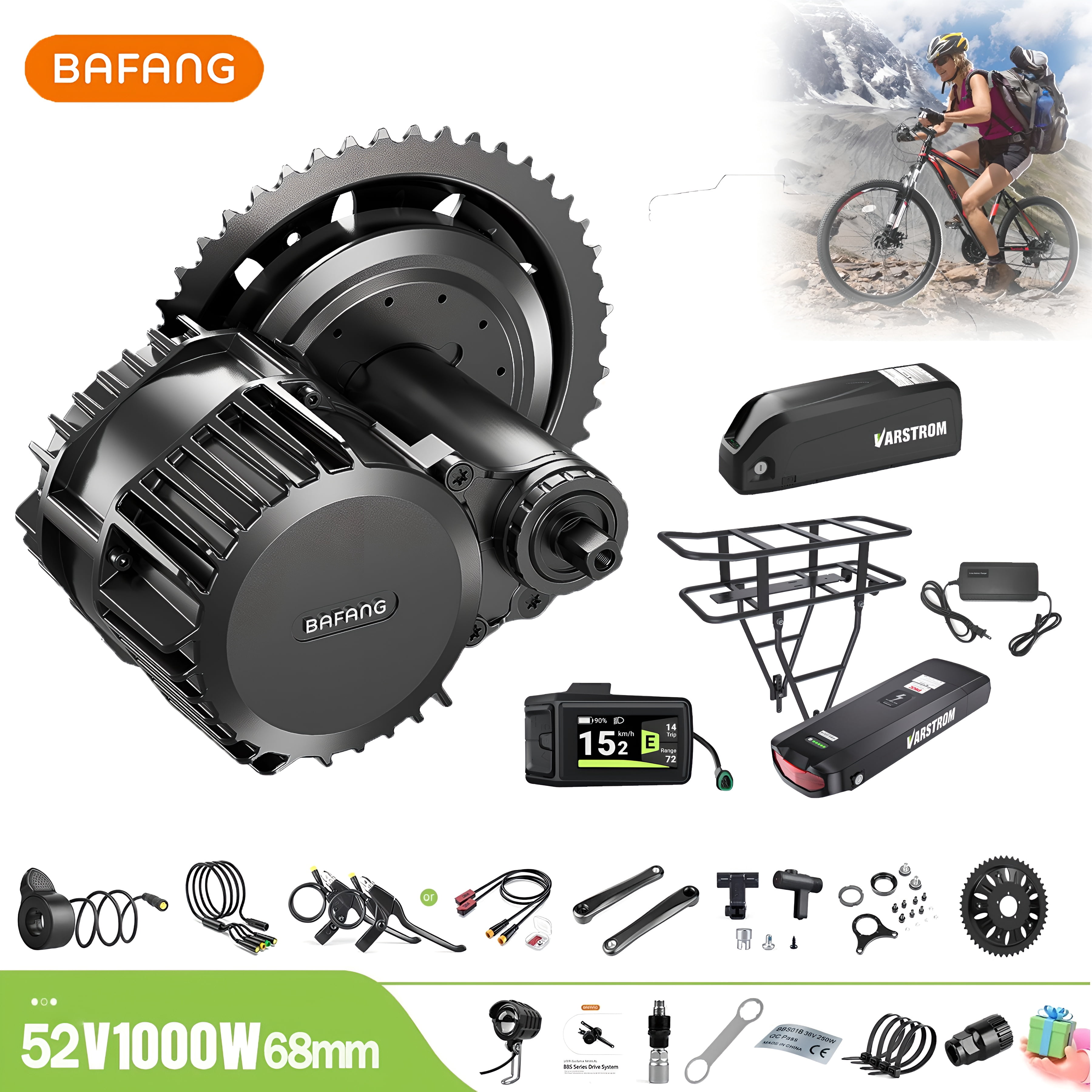 Merida Conversion Kit BAFANG BBSHD Mid Drive Kit 52V 1000W Mid Motor Ebike Conversion Kits ...