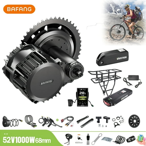 BAFANG BBSHD Mid Drive Kit 52V 1000W Mid Motor Ebike Conversion Kits with 46T Chainring Wheel for 68-73MM Mountain Road Bike with Battery(Display Optional)
