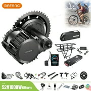 BAFANG BBSHD Mid Drive Kit 52V 1000W Mid Motor Ebike Conversion Kits with 46T Chainring Wheel for 68-73MM Mountain Road Bike with Battery（Display Optional）