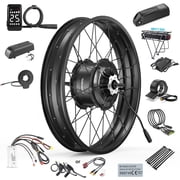 BAFANG Ebike Conversion Kit 48V1000W26" Rear Wheel Cassette Hub Motor Electric Bike Accessories for 172MM-180MM Rear Dropout Fat Bikes with 48V 18.2Ah Rear Rack Lithium Battery