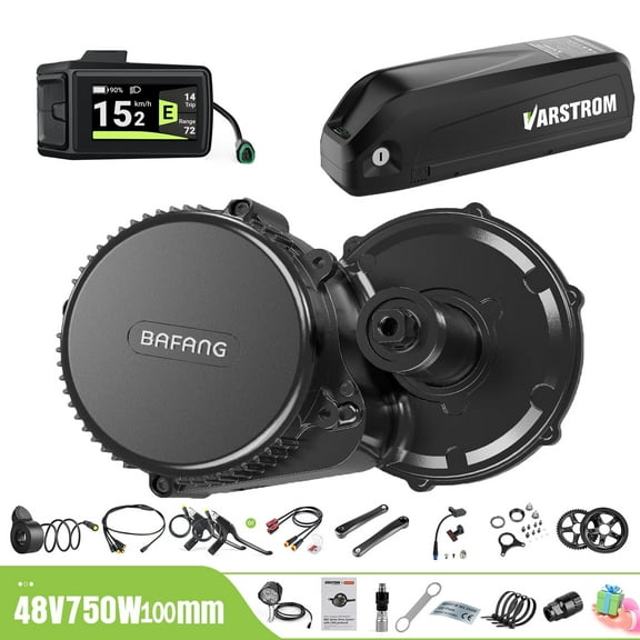 BAFANG Mid Drive Kit 1000W BBS02B Electric Bike Conversion Kit 48V Ebike Conversion Kit for 100MM Mountain Bike Road Bike DPC080 Display and 48V16Ah Shark Battery