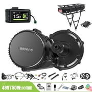 BAFANG Mid Drive Kit 750W BBS02B Electric Bike Conversion Kit 48V Ebike Conversion Kit for 100MM Mountain Bike Road Bike DPC080 Display and 48V18.2Ah Rear Rack Battery