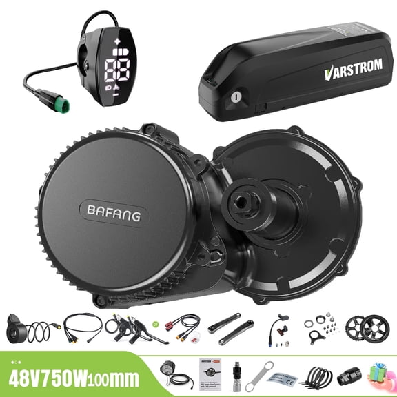 BAFANG Mid Drive Kit 750W BBS02B Electric Bike Conversion Kit 48V Ebike Conversion Kit for 100MM Mountain Bike Road Bike VD03 Display and 48V13Ah Shark Battery