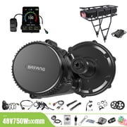 BAFANG Mid Drive Kit 750W BBS02B Electric Bike Conversion Kit 48V Ebike Conversion Kit for 100MM Mountain Bike Road Bike VD04 Display and 48V18.2Ah Rear Rack Battery