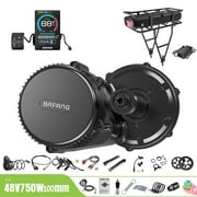 BAFANG Mid Drive Kit 750W BBS02B Electric Bike Conversion Kit 48V Ebike Conversion Kit for 100MM Mountain Bike Road Bike VD618 Display and 48V18.2Ah Rear Rack Battery