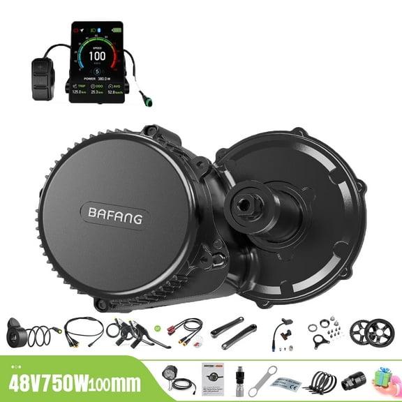 BAFANG Mid Drive Kit 1000W BBS02B Electric Bike Conversion Kit 48V Ebike Conversion Kit for 100MM Mountain Bike Road Bike VD04 Display No Battery
