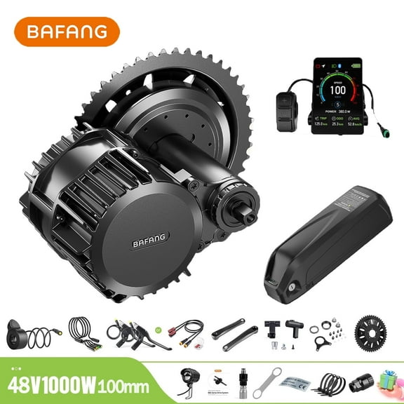 BAFANG Mid Drive Kit 1000W BBSHD Electric Bike Conversion Kit 48V Ebike Conversion Kit for 100MM Mountain Bike Road Bike VD04 Display and 48V13Ah Shark Battery