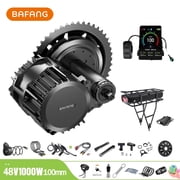 BAFANG Mid Drive Kit 1000W BBS-HD Electric Bike Conversion Kit 48V Ebike Conversion Kit for 100MM Mountain Bike Road Bike VD04 Display and 48V18.2Ah Rear Rack Battery