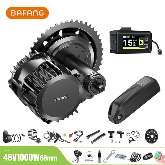 BAFANG Mid Drive Kit 1000W BBS-HD Electric Bike Conversion Kit 48V Ebike Conversion Kit for 68-73MM Mountain Bike Road Bike DPC080 Display and 48V16Ah Shark Battery