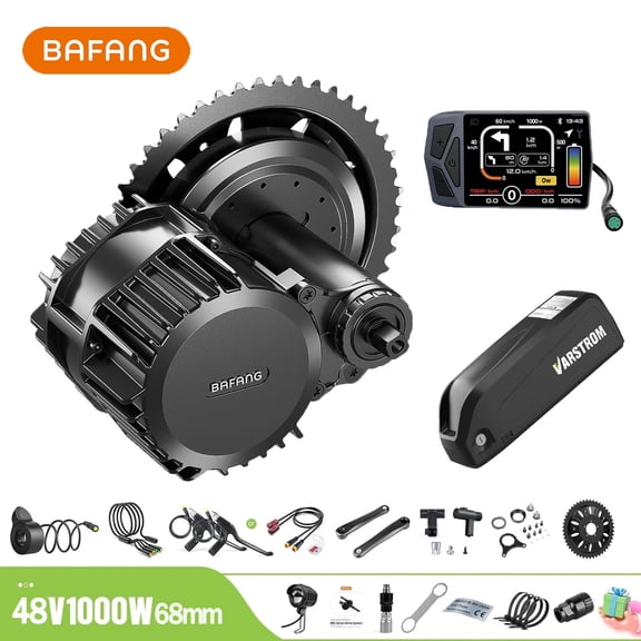 BAFANG Mid Drive Kit 1000W BBS-HD Electric Bike Conversion Kit 48V Ebike Conversion Kit for 68-73MM Mountain Bike Road Bike EKD01 Display and 48V20Ah Shark Battery