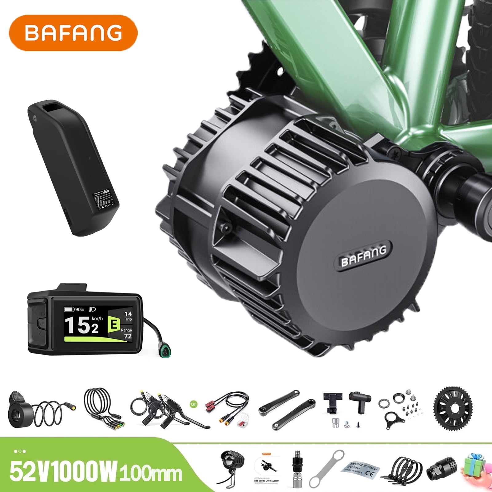 BAFANG Mid Drive Kit 1000W BBSHD Electric Bike Conversion Kit 52V