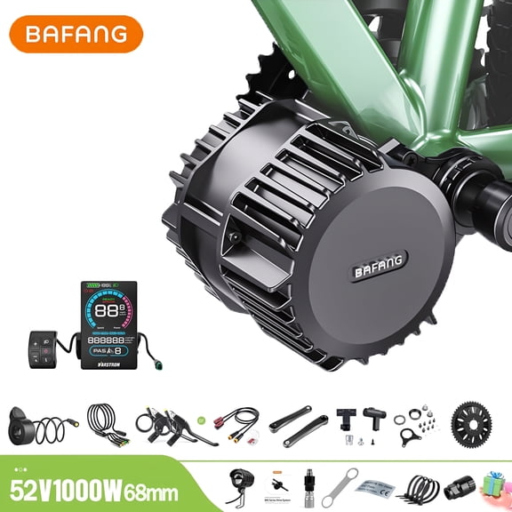 BAFANG Mid Drive Kit 1000W BBS-HD Electric Bike Conversion Kit 52V Ebike Conversion Kit for 68MM Mountain Bike Road Bicycle VD618 Display (No Battery)