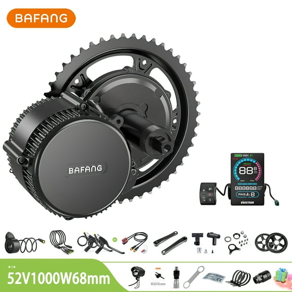 BAFANG Mid Drive Kit 1000W BBSHD Electric Bike Conversion Kit 52V Ebike Conversion Kit for 68-73MM Mountain Bike Road Bike VD618 Display (No Battery)