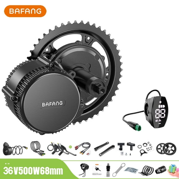BAFANG Mid Drive Kit 500W BBS02B Electric Bike Conversion Kit 36V Ebike Conversion Kit for 68-73MM Mountain Bike Road Bike VD03 Display (No Battery)