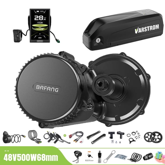 BAFANG Mid Drive Kit 500W BBS02B Electric Bike Conversion Kit 48V Ebike Conversion Kit for 68-73MM Mountain Bike Road Bike DPC010 Display and 48V16Ah Shark Battery