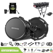BAFANG Mid Drive Kit 500W BBS02B Electric Bike Conversion Kit 48V Ebike Conversion Kit for 68-73MM Mountain Bike Road Bike DPC010 Display and 48V18.2Ah Rear Rack Battery