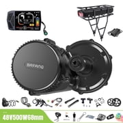 BAFANG Mid Drive Kit 500W BBS02B Electric Bike Conversion Kit 48V Ebike Conversion Kit for 68-73MM Mountain Bike Road Bike EKD01 Display and 48V18.2Ah Rear Rack Battery