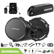BAFANG Mid Drive Kit 500W BBS02B Electric Bike Conversion Kit 48V Ebike Conversion Kit for 68-73MM Mountain Bike Road Bike VD04 Display and 48V16Ah Shark Battery