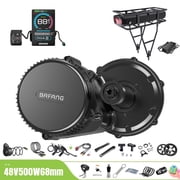 BAFANG Mid Drive Kit 500W BBS02B Electric Bike Conversion Kit 48V Ebike Conversion Kit for 68-73MM Mountain Bike Road Bike VD618 Display and 48V18.2Ah Rear Rack Battery