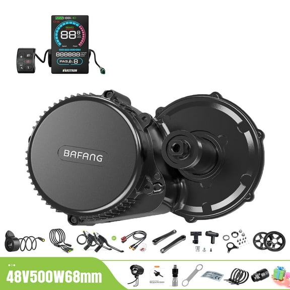 BAFANG Mid Drive Kit 500W BBS02B Electric Bike Conversion Kit 48V Ebike Conversion Kit for 68-73MM Mountain Bike Road Bike VD618 Display No Battery