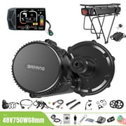 BAFANG Mid Drive Kit 750W BBS02B Electric Bike Conversion Kit 48V Ebike Conversion Kit for 68-73MM Mountain Bike Road Bike EKD01 Display and 48V18.2Ah Rear Rack Battery