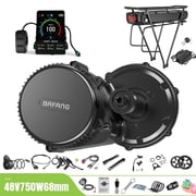 BAFANG Mid Drive Kit 750W BBS02B Electric Bike Conversion Kit 48V Ebike Conversion Kit for 68-73MM Mountain Bike Road Bike VD04 Display and 48V18.2Ah Rear Rack Battery