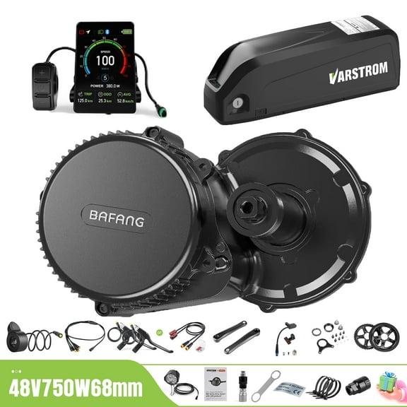 BAFANG Mid Drive Kit 750W BBS02B Electric Bike Conversion Kit 48V Ebike Conversion Kit for 68-73MM Mountain Bike Road Bike VD04 Display and 48V20Ah Shark Battery